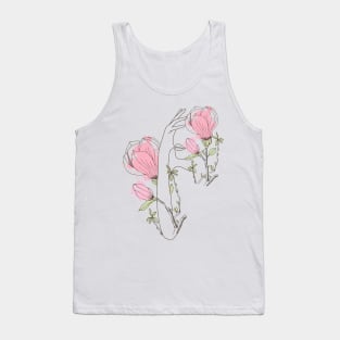 Woman And Flower line Tank Top